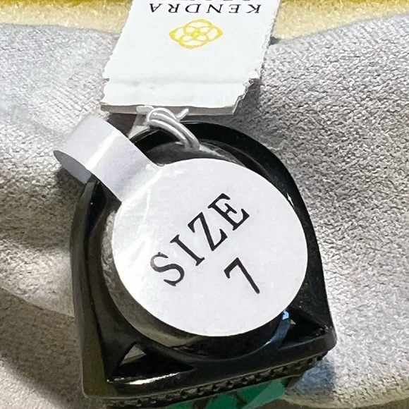 NWT Kendra Scott Arielle Ring Variegated Turquoise & Gunmetal SUPER RARE Perfect - Picture 10 of 14